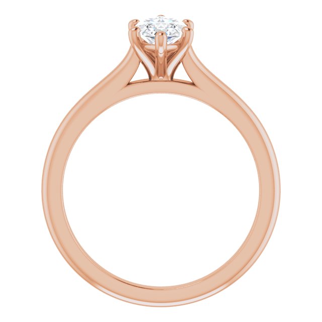 1.00 Carat Marquise Shape Lab Grown Diamond Solitaire Engagement Ring Rose Gold 2