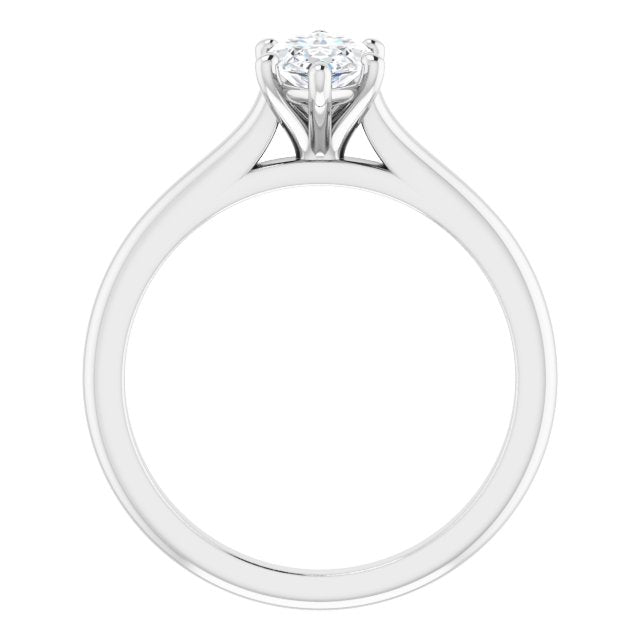 1.00 Carat Marquise Shape Lab Grown Diamond Solitaire Engagement Ring White Gold 2