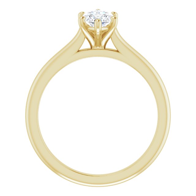 1.00 Carat Marquise Shape Lab Grown Diamond Solitaire Engagement Ring Yellow Gold 2