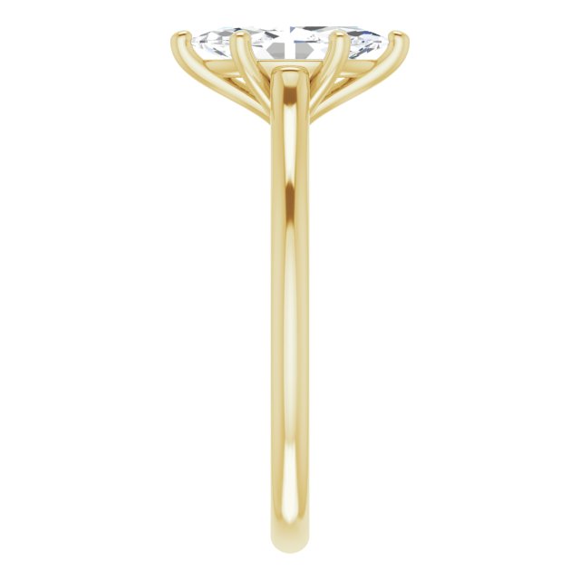 1.00 Carat Marquise Shape Lab Grown Diamond Solitaire Engagement Ring Yellow Gold 4