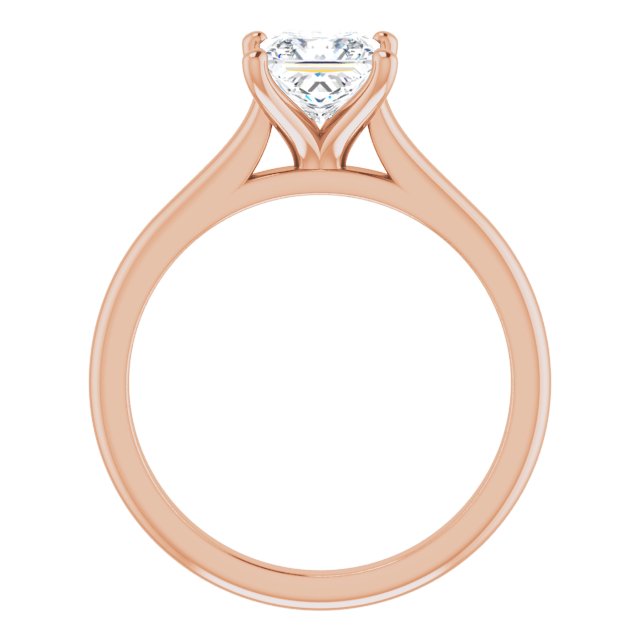 1.00 Carat Princess Cut Lab Grown Diamond Solitaire Engagement Ring Rose Gold 2.2