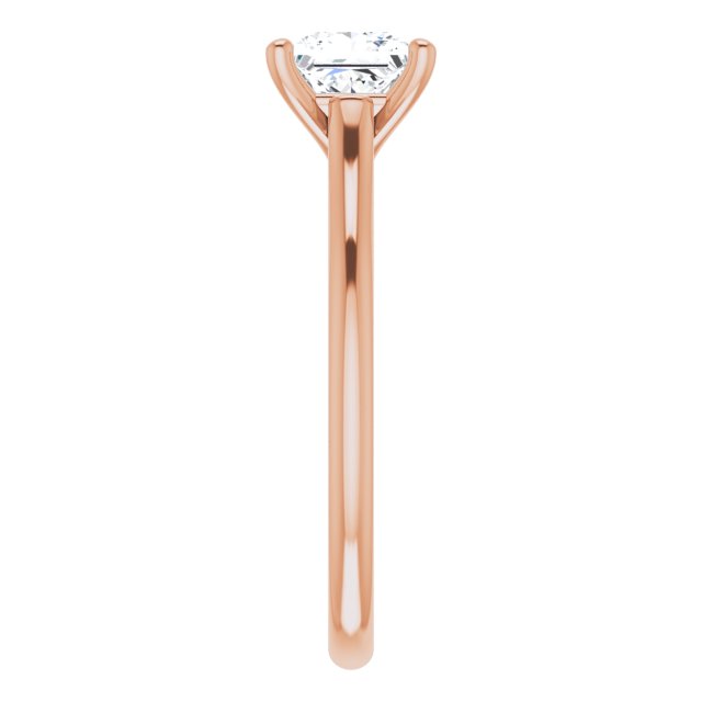 1.00 Carat Princess Cut Lab Grown Diamond Solitaire Engagement Ring Rose Gold 2.4