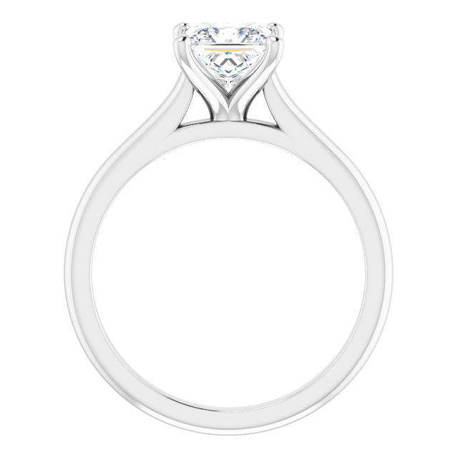 1.00 Carat Princess Cut Lab Grown Diamond Solitaire Engagement Ring White Gold 2.2