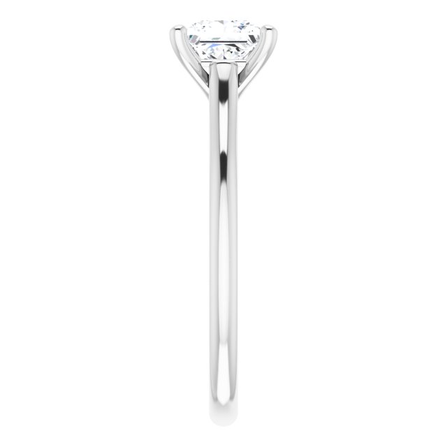 1.00 Carat Princess Cut Lab Grown Diamond Solitaire Engagement Ring White Gold 2.4