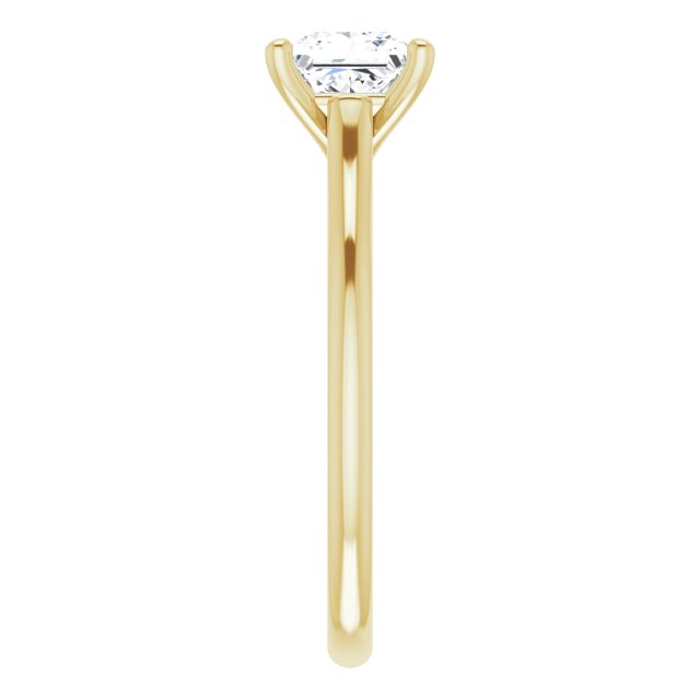 1.00 Carat Princess Cut Lab Grown Diamond Solitaire Engagement Ring Yellow Gold 2.4