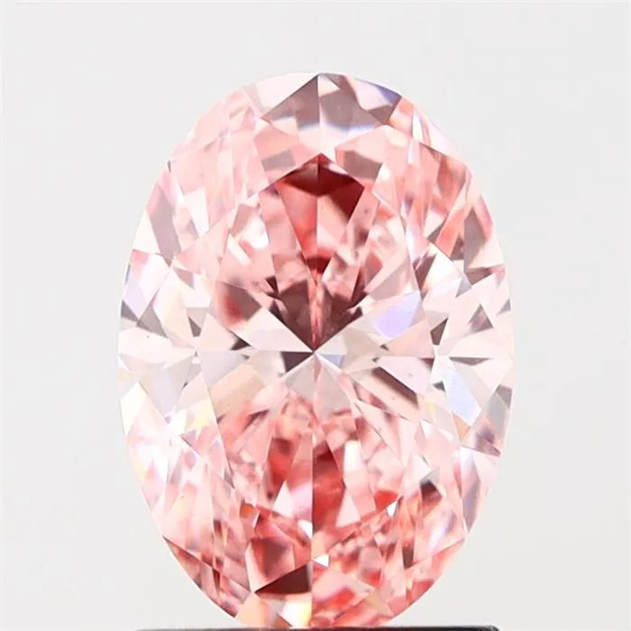1.54ct Oval Lab Grown Diamond (Colour Fancy Vivid Pink, Clarity VS2, IGI Certified)