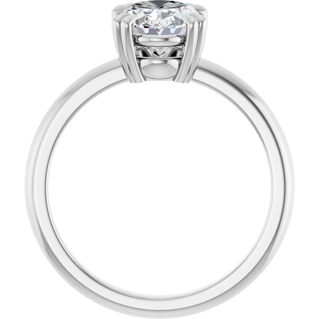 2 Carat White Gold Oval Brilliant Moissanite Solitaire Engagement Ring