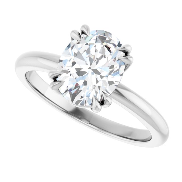 2 Carat White Gold Oval Brilliant Moissanite Solitaire Engagement Ring
