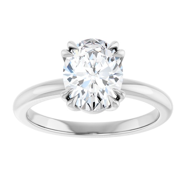 2 Carat White Gold Oval Brilliant Moissanite Solitaire Engagement Ring