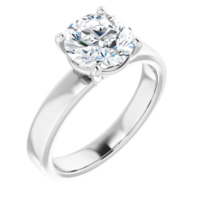 Platinum Two Carat Round Brilliant LG Diamond Ring