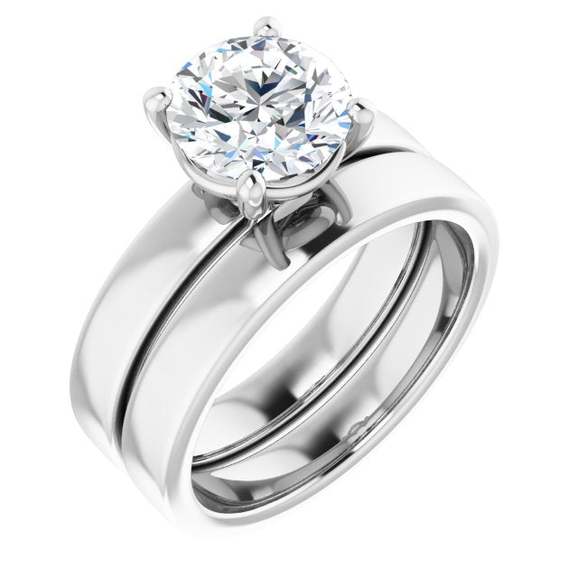 Platinum Two Carat Round Brilliant LG Diamond Ring