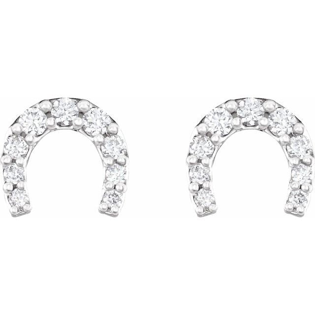 14k Lab Grown Diamond Horse Shoe Earrings