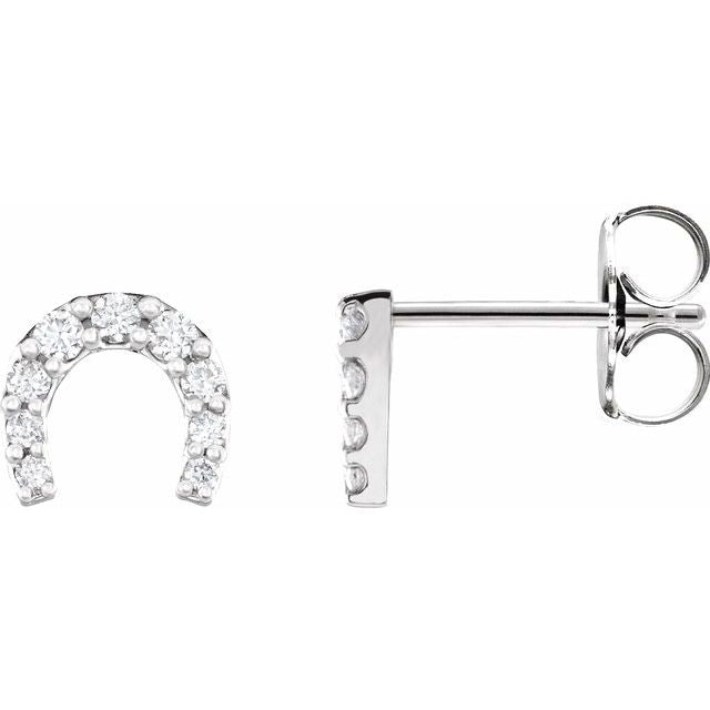 14k Lab Grown Diamond Horse Shoe Earrings