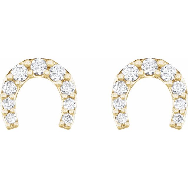 14k Lab Grown Diamond Horse Shoe Earrings