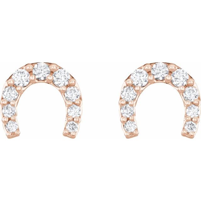 14k Lab Grown Diamond Horse Shoe Earrings