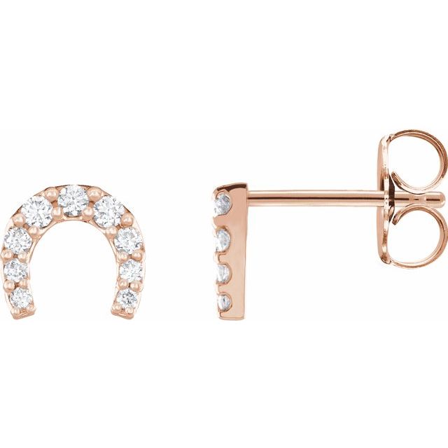 14k Lab Grown Diamond Horse Shoe Earrings