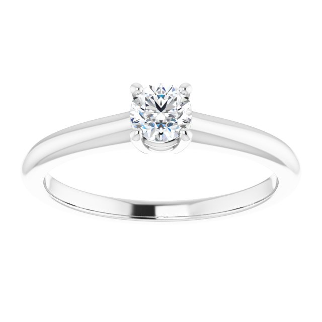 0.25 Carat White Gold Round Brilliant Moissanite Solitaire Engagement Ring