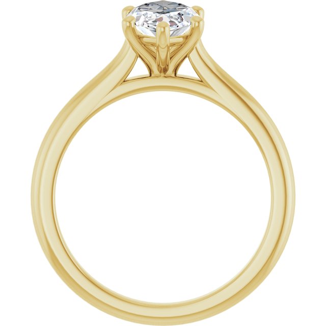 1.53 Carat Yellow Gold Marquise Lab Grown Solitaire Engagement Ring