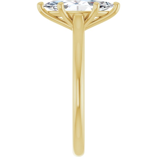 1.53 Carat Yellow Gold Marquise Lab Grown Solitaire Engagement Ring