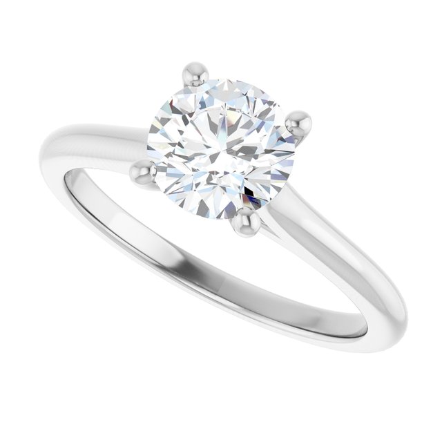 1 Carat Continuum Silver Round Brilliant Moissanite Solitaire Engagement Ring