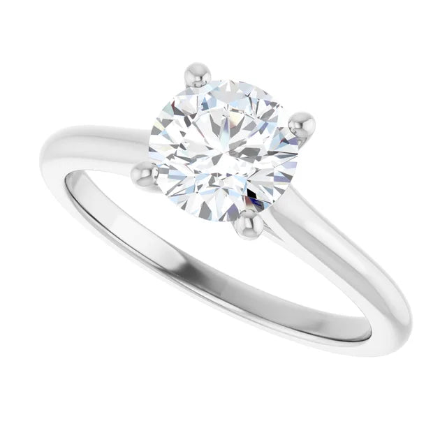 Continuum Silver Round Brilliant Moissanite Solitaire Engagement Ring