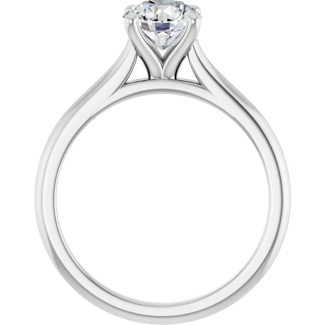 Continuum Silver Round Brilliant Moissanite Solitaire Engagement Ring