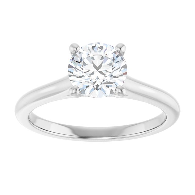 1 Carat Continuum Silver Round Brilliant Moissanite Solitaire Engagement Ring