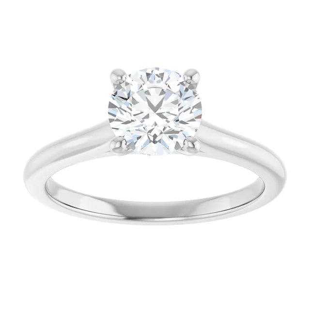 Continuum Silver Round Brilliant Moissanite Solitaire Engagement Ring