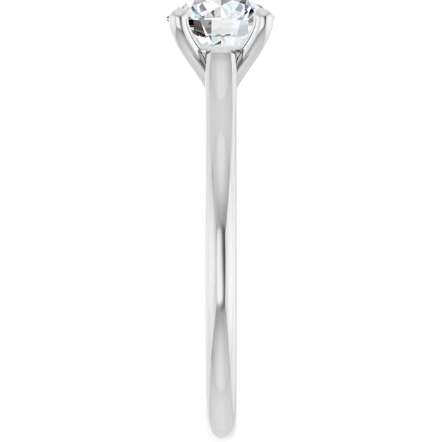 Continuum Silver Round Brilliant Moissanite Solitaire Engagement Ring