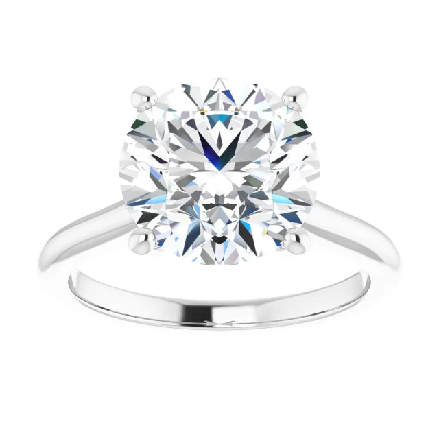 Continuum Silver Round Brilliant Moissanite Solitaire Engagement Ring