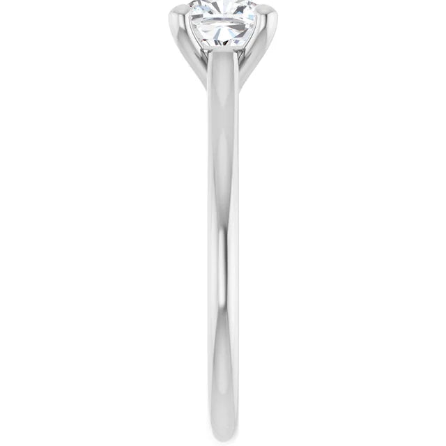 Continuum Silver Cushion Brilliant Moissanite Solitaire Engagement Ring