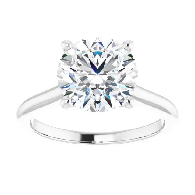 Continuum Silver Round Brilliant Moissanite Solitaire Engagement Ring
