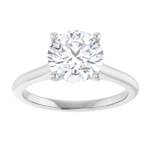 Continuum Silver Round Brilliant Moissanite Solitaire Engagement Ring