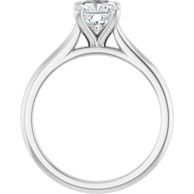 Continuum Silver Cushion Brilliant Moissanite Solitaire Engagement Ring