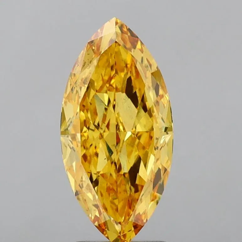 3.80ct Marquise Lab Grown Diamond (Colour Fancy Vivid Yellow, Clarity VS2, IGI Certified)