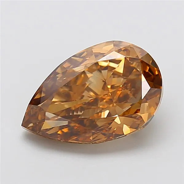 4.00ct Pear Lab Grown Diamond (Colour Fancy Brown, Clarity VS2, IGI Certified)