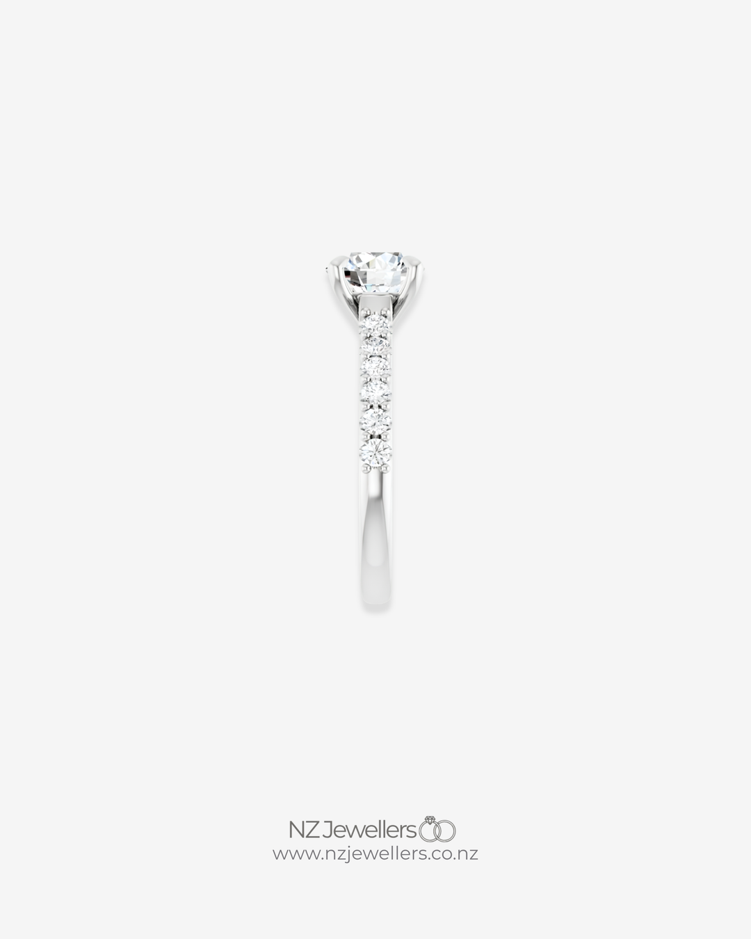 1.25 Carat Continuum Silver Round Brilliant Moissanite Accented Engagement Ring
