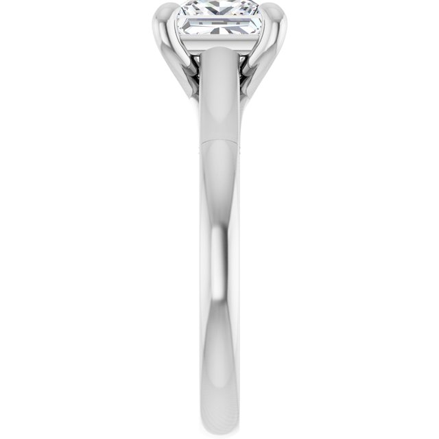 1.5 Carat White Gold Princess Brilliant Moissanite Solitaire Engagement Ring