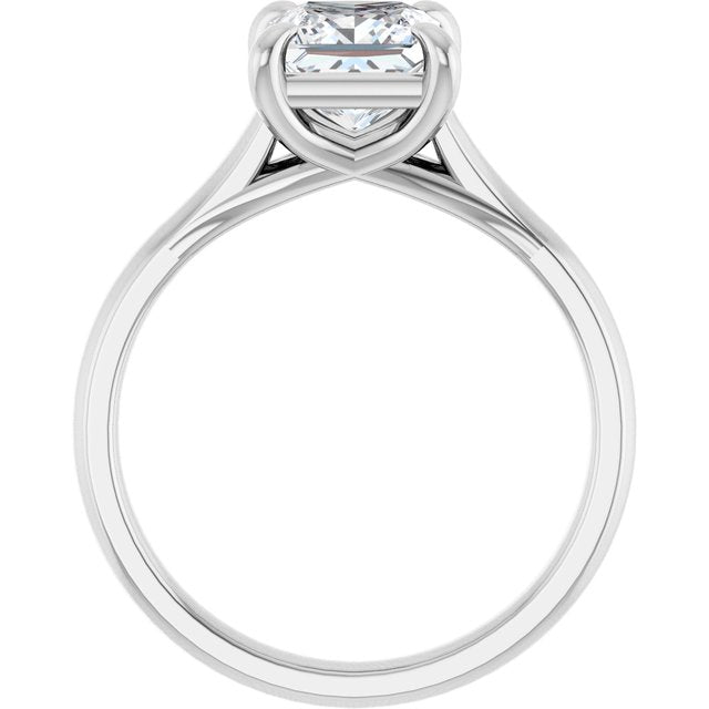 1.5 Carat White Gold Princess Brilliant Moissanite Solitaire Engagement Ring