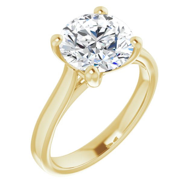 Three Carat Round Brilliant Lab Grown Diamond Solitaire Engagement Ring