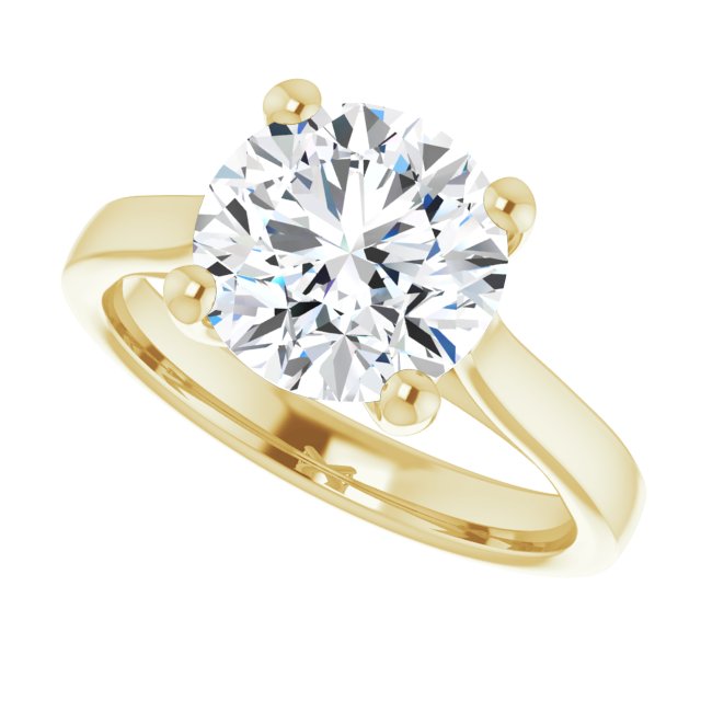 Three Carat Round Brilliant Lab Grown Diamond Solitaire Engagement Ring