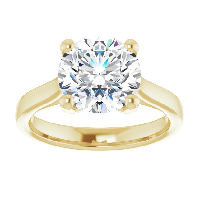 Three Carat Round Brilliant Lab Grown Diamond Solitaire Engagement Ring