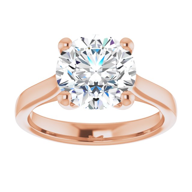 Three Carat Round Brilliant Lab Grown Diamond Solitaire Engagement Ring