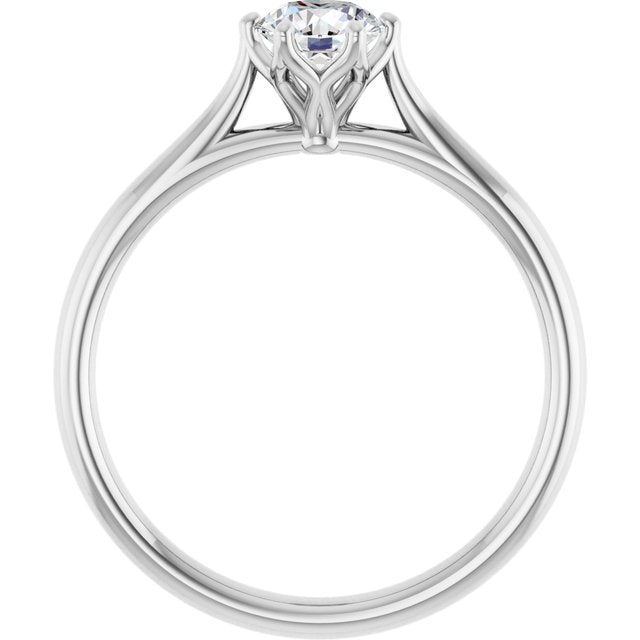 0.50 Carat White Gold Round Brilliant Moissanite Solitaire Engagement Ring