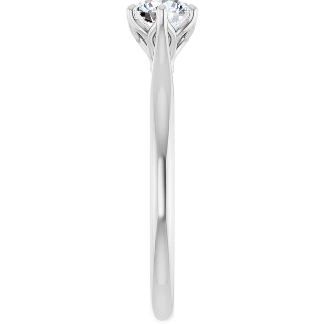 0.50 Carat White Gold Round Brilliant Moissanite Solitaire Engagement Ring