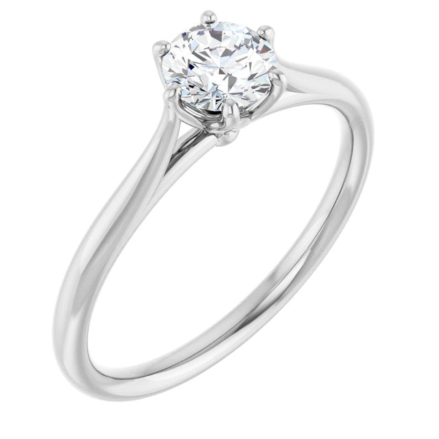 0.50 Carat White Gold Round Brilliant Moissanite Solitaire Engagement Ring
