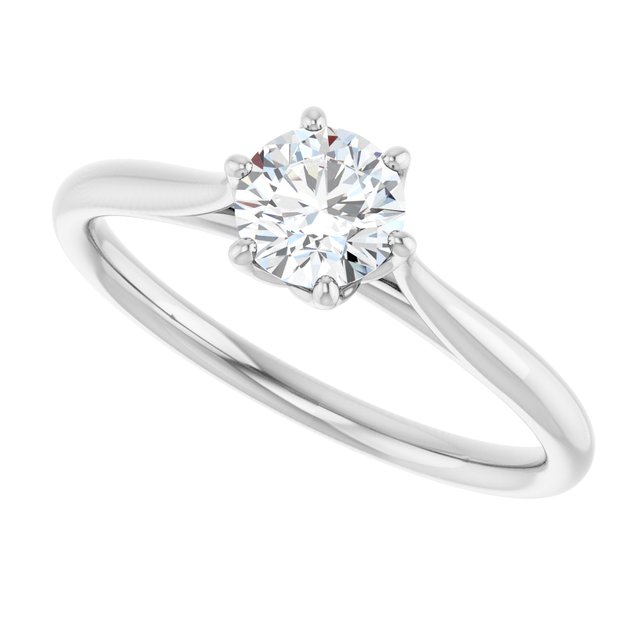 0.50 Carat White Gold Round Brilliant Moissanite Solitaire Engagement Ring