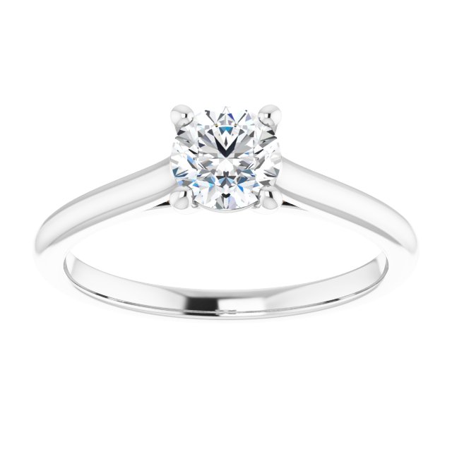 0.50 Carat White Gold Round Brilliant Moissanite Solitaire Engagement Ring