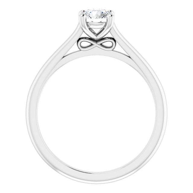 Half Carat Infinity Inspired Round Brilliant Moissanite Engagement Ring