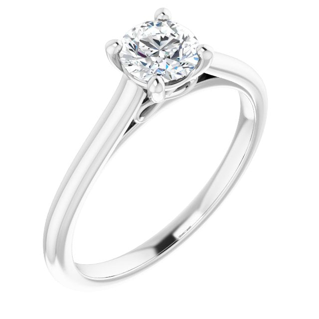 Half Carat Infinity Inspired Round Brilliant Moissanite Engagement Ring